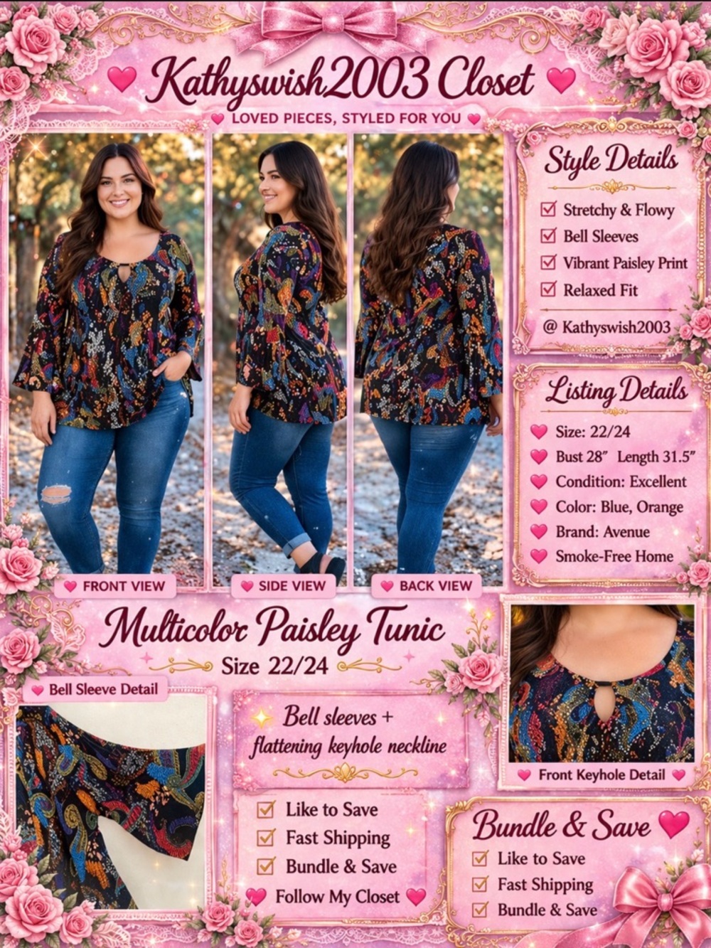 Avenue Multicolor Paisley Tunic